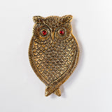 Owl Incense Holder - Gold with Red Eyes