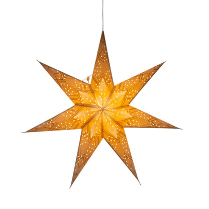 Poinsettia 7 Point 24" Gold with Glitter