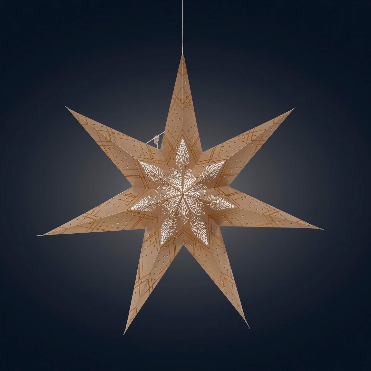 Poinsettia 7 Point 24" Gold with Glitter
