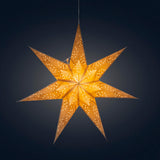 Poinsettia 7 Point 24" Gold with Glitter