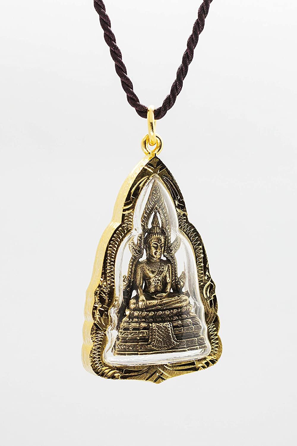 Artschatz - Phra Phuttha Chinnarat Buddha Bhumisparsha mudra Earth-Touching Golden Thai Amulet Pendant