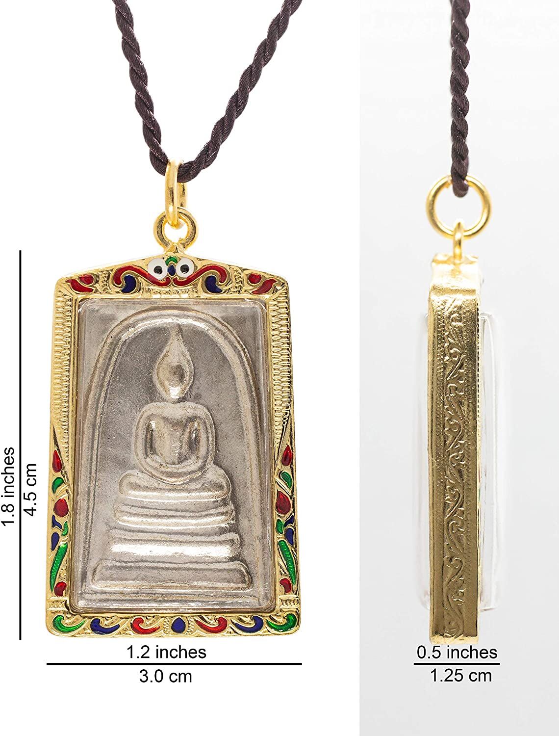 Artschatz - Phra Somdej Buddha with Chinnabanchon Katha Golden Thai Amulet Pendant