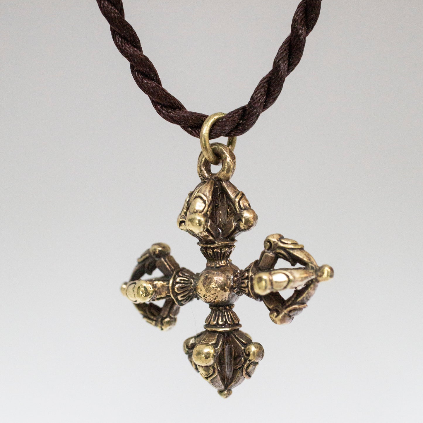 Double Dorje Vajra *Small* Brass Pendant Necklace